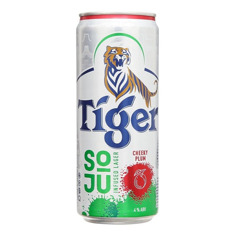 Bia Tiger Soju Infused Larger Cheeky Plum Vị Mận Lon 330ml