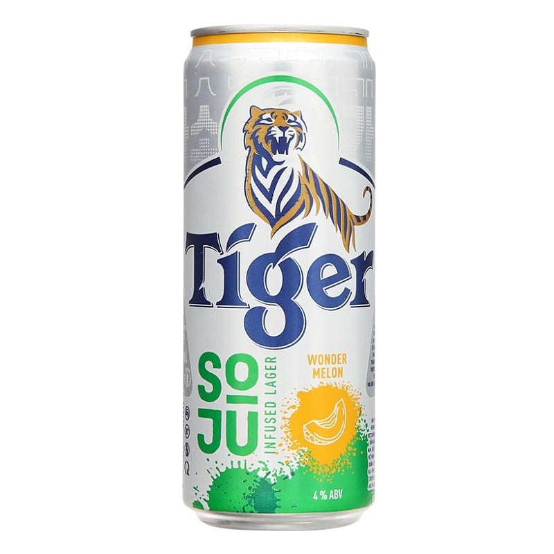 Bia Tiger Soju Infused Larger Cheeky Plum Vị Dưa Lưới Lon 330ml