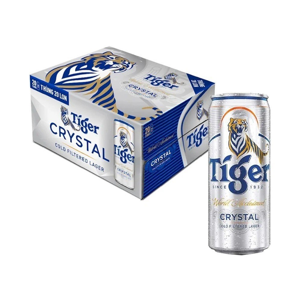 Thùng 20 Lon Bia Bạc Crystal Lon Cao 330ml