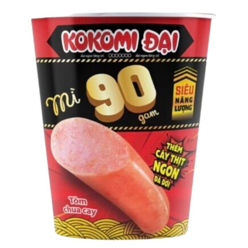 Mì Kokomi đại vị tôm chua cay ly 90g có cây thịt thật