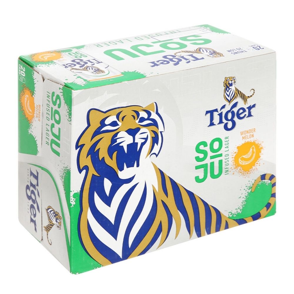 Thùng 20 Lon Bia Tiger Soju Wonder Melon vị dưa lưới 330ml
