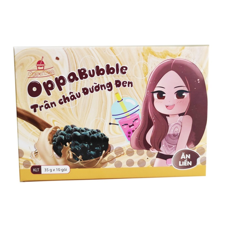 Trân Châu Đường Đen Oppa Bubble Hộp 10 Gói x 35g