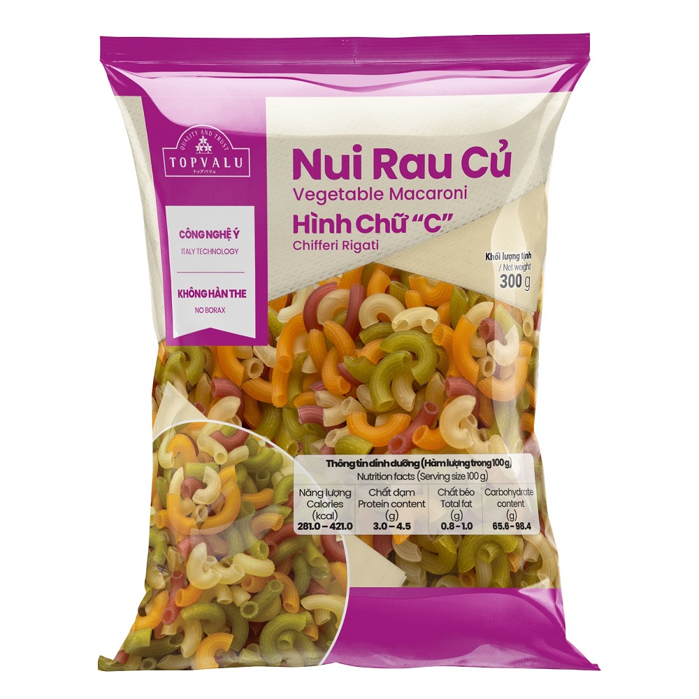 Nui Rau Củ Topvalu Hình Chữ C 300g