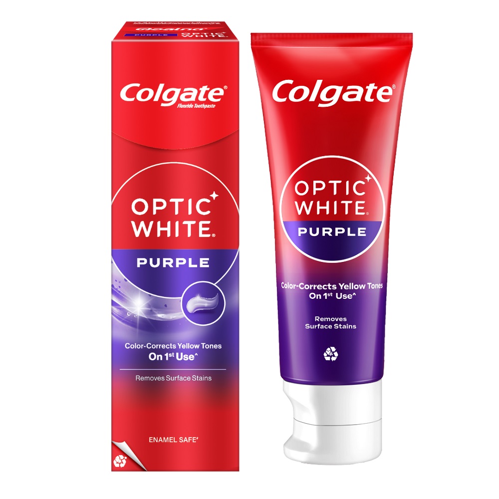 Colgate Optic White かた Purple パープル 40g x 3個