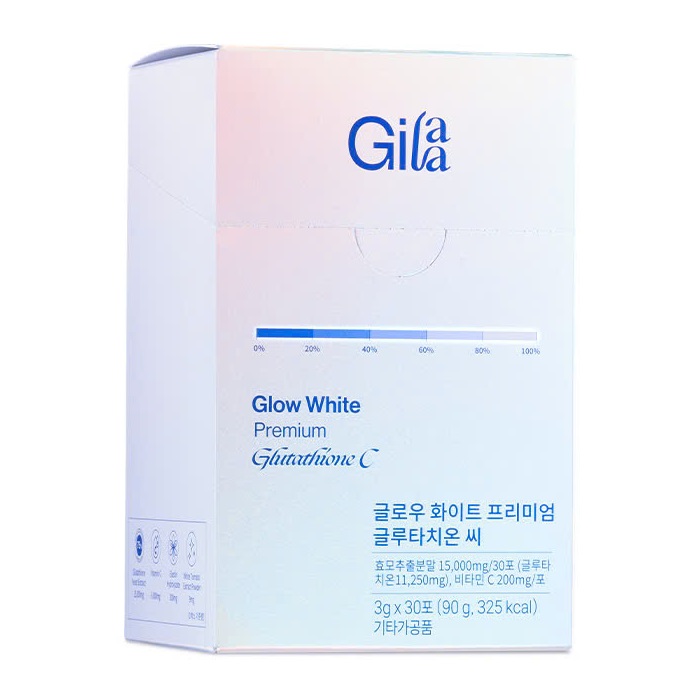 gilaa glow white premium glutathione c Thực Phẩm Bổ Sung Bột Ngậm Trắng Da Glow White Premium Glutathione Hộp 30  Gói x 3g