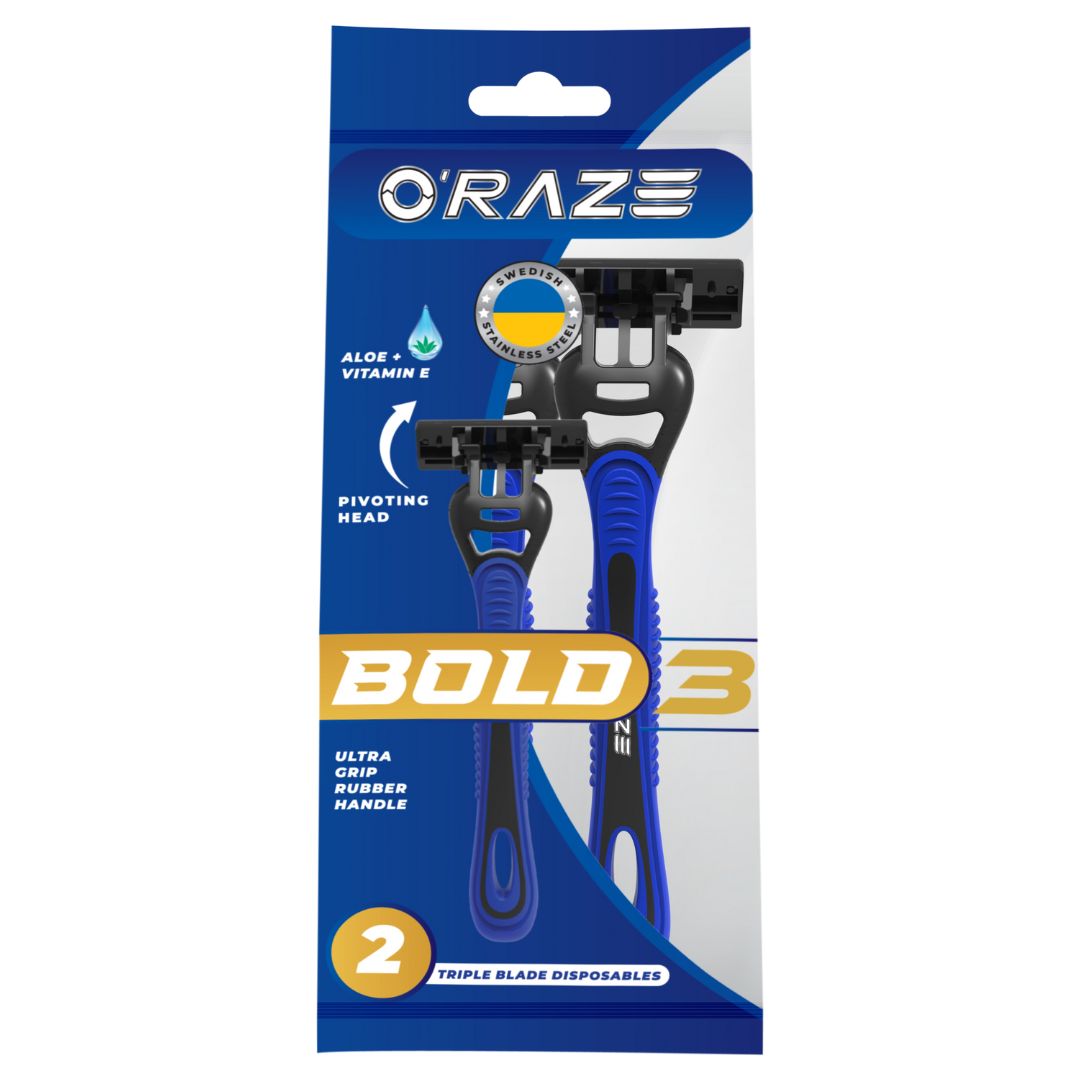 O Razo Dao Cạo 3 Lưỡi O'Raze OR04 Bold3 Gói 2 Cây