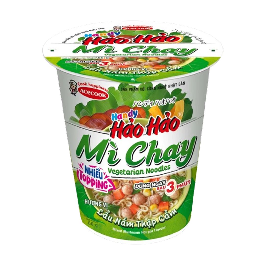 Mì chay Handy Hảo Hảo vị lẩu nấm thập cẩm ly 66g