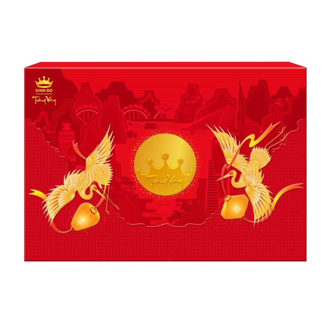 Bánh trung thu Kinh Đô Hoàng Kim Vinh Hiển đỏ hộp 4 cái 160g