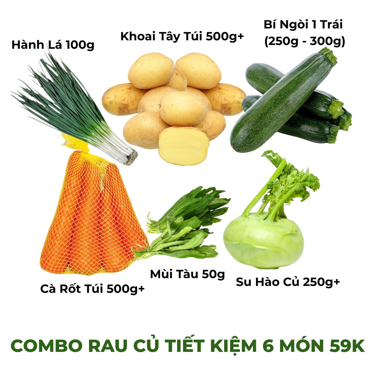 Combo Rau Củ Tiết Kiệm 2 59k
