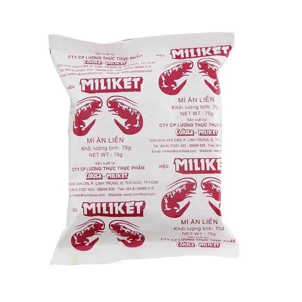 Mì Miliket 2 tôm vị sa tế giấy trắng gói 75g