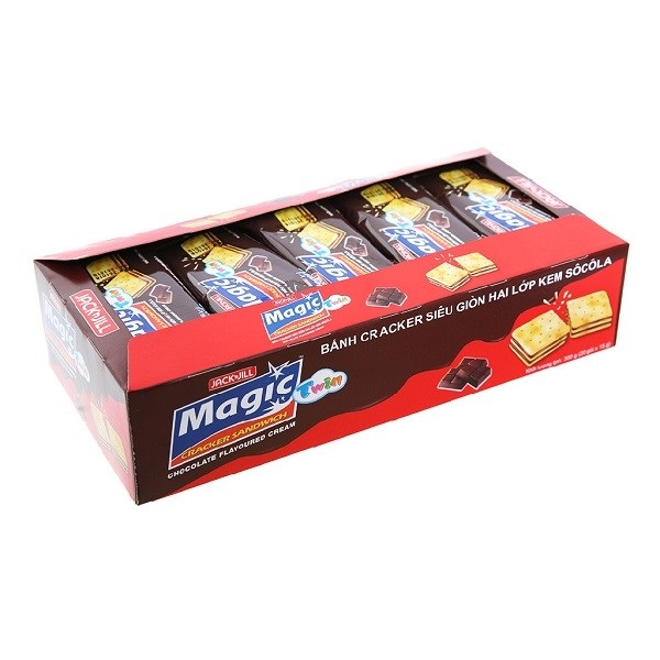Hộp bánh Cracker 2 lớp kem magic vị socola hộp 300g - AEONESHOP