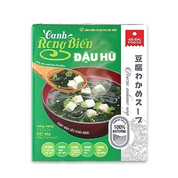 Canh Rong Biển Đậu Hủ Asuzac Foods 12 x 4g