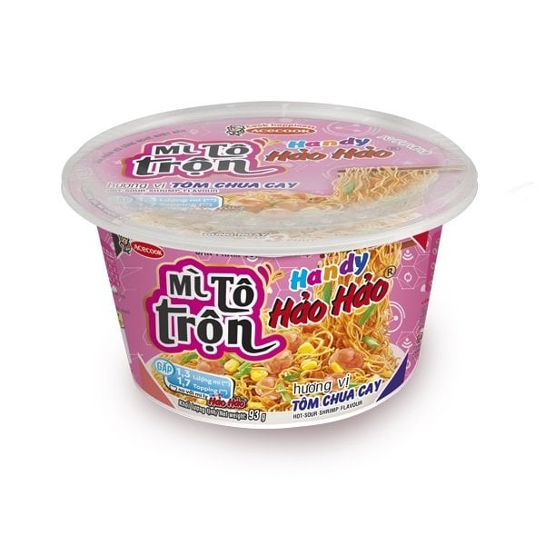 Mì trộn Handy Hảo Hảo vị tôm chua cay tô 93g