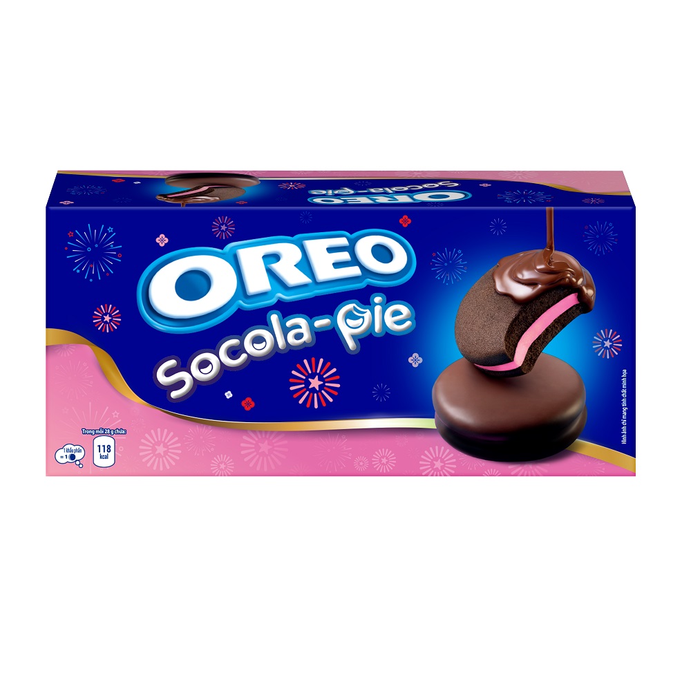 Bánh Oreo socola- pie vị dâu 168g