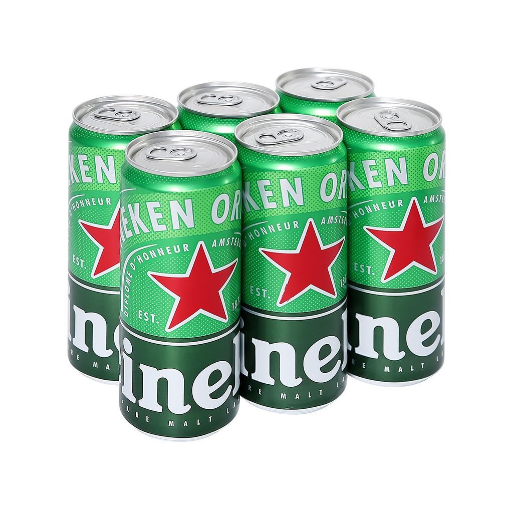 Lốc 6 lon bia Heineken xanh 330ml