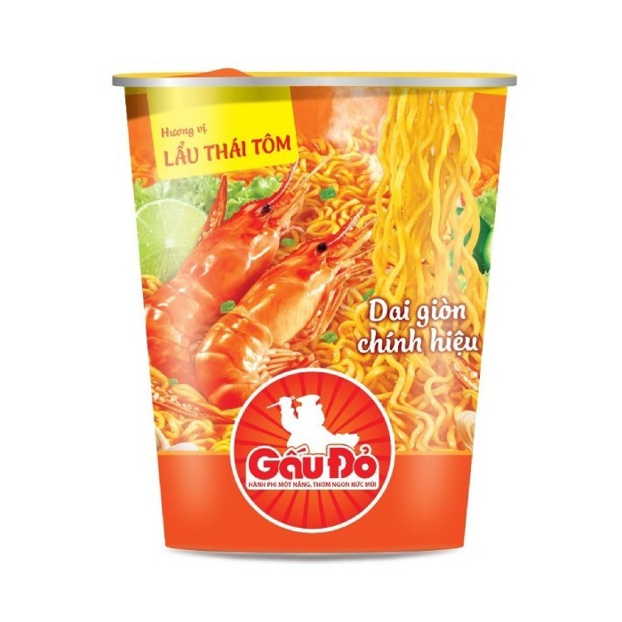 Mì Gấu Đỏ vị lẩu Thái tôm ly 65g