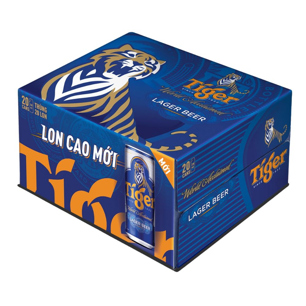 Thùng 20 Lon Bia Tiger Lon Cao 330ml