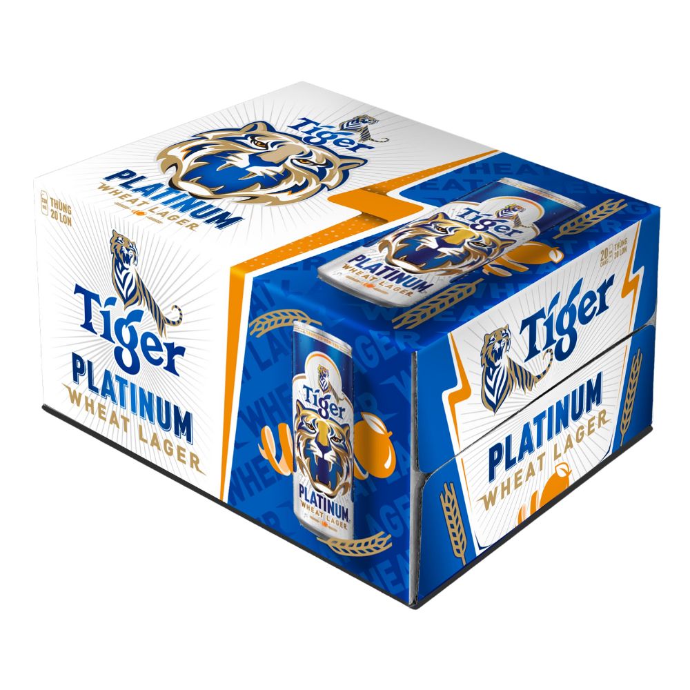 Thùng 20 Lon Bia Tiger Platinum Wheat Lager 330ml