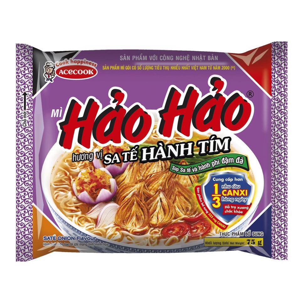 Mì Hảo Hảo vị sa tế hành tím gói 75g