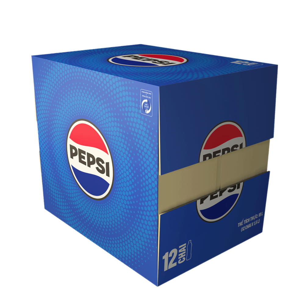 Thùng 12 chai nước ngọt có ga Pepsi Cola chai 1.5L | AEONESHOP