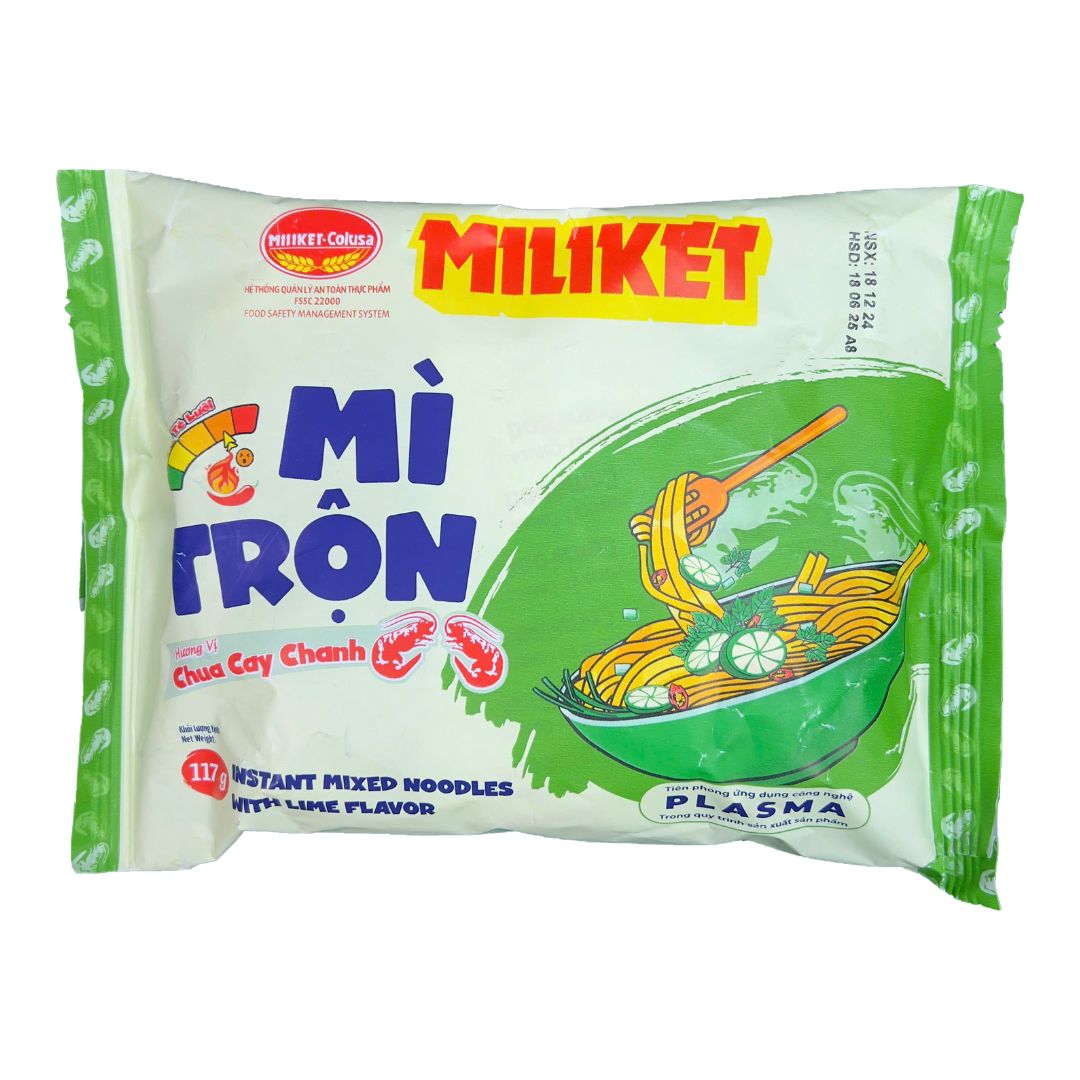 Mì trộn Miliket vị chua cay chanh gói 117g