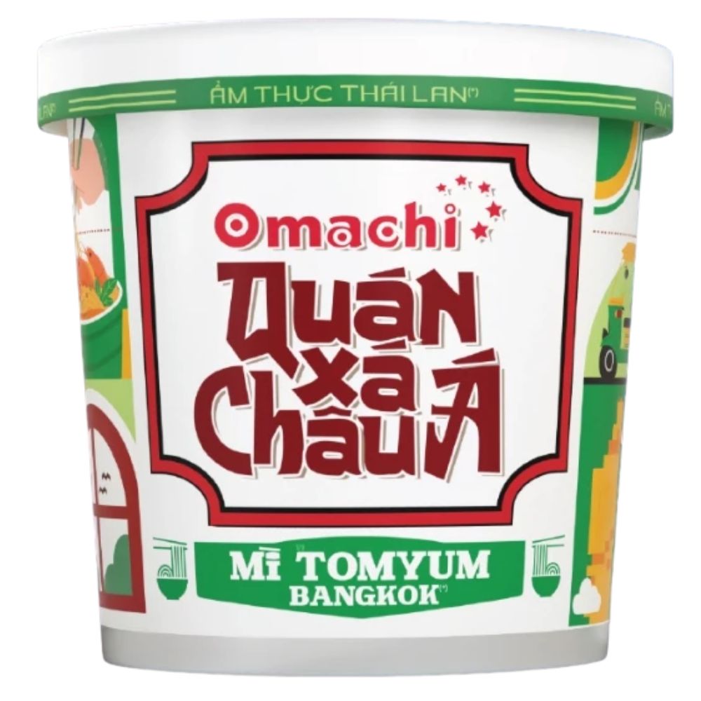 Mì Omachi quán xá Châu Á vị tomyum Bangkok hộp 96g