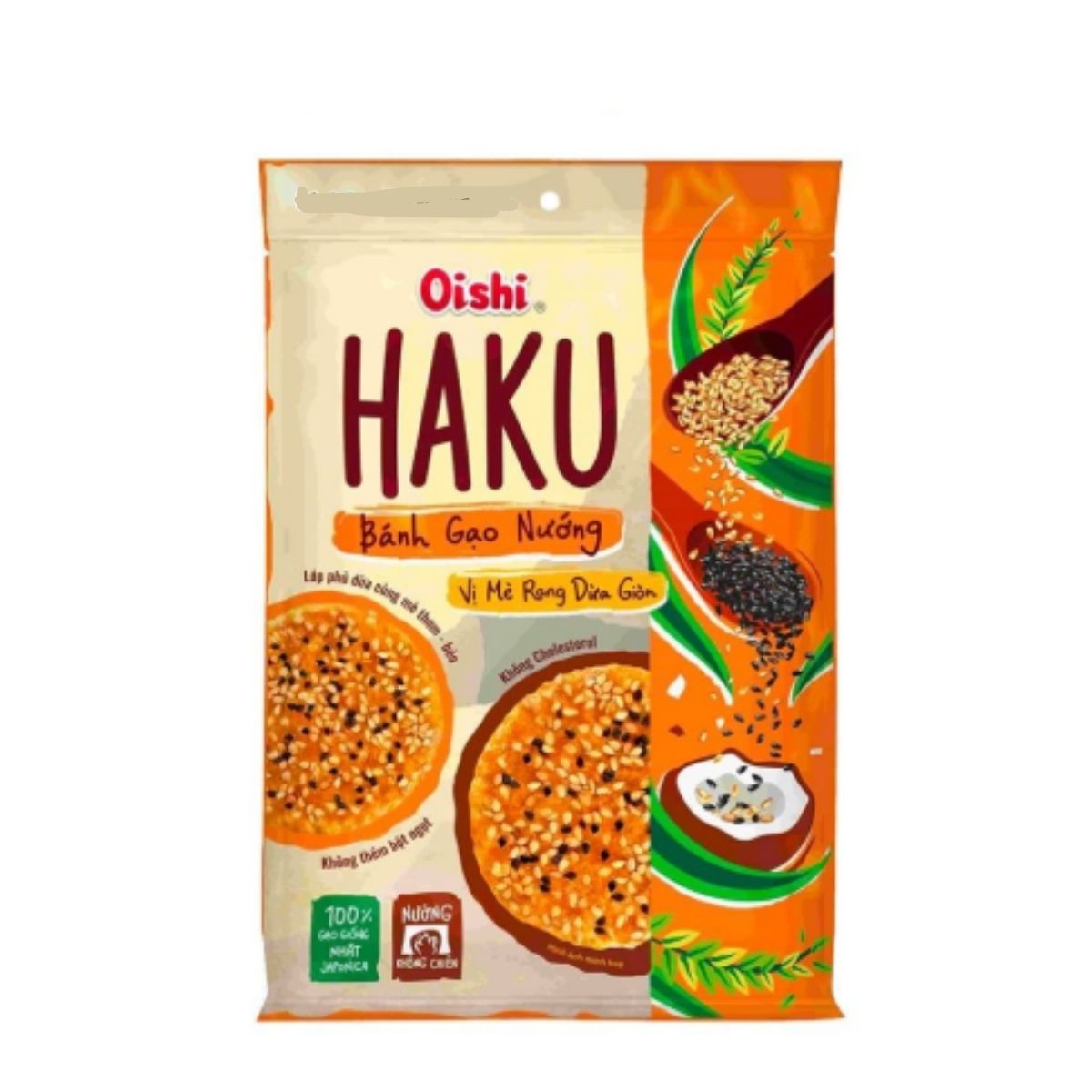 Bánh gạo nướng vị mè rang dừa giòn 138g giá tốt tại AEONESHOP