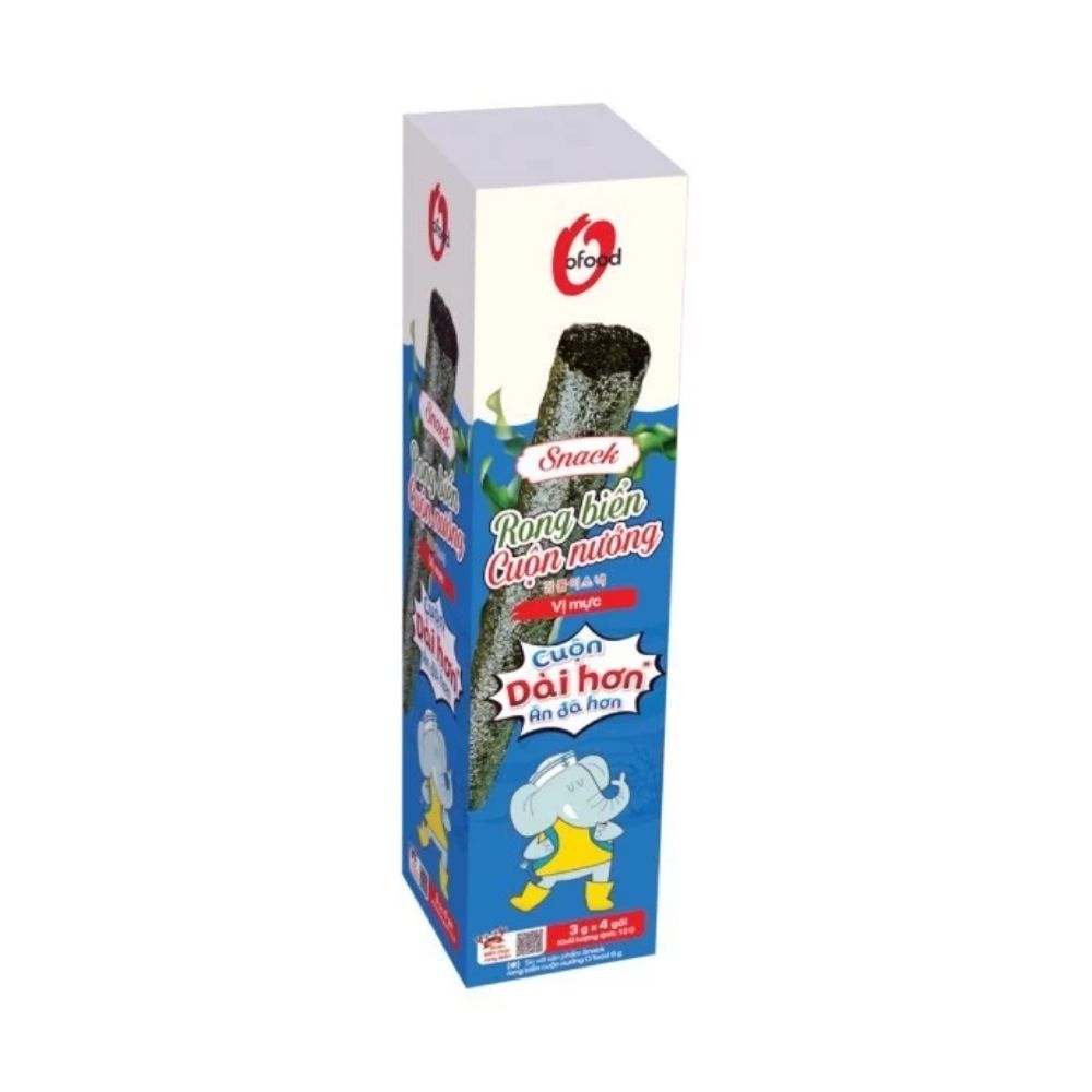Snack Rong Biển Cuộn Nướng Vị Mực 12g