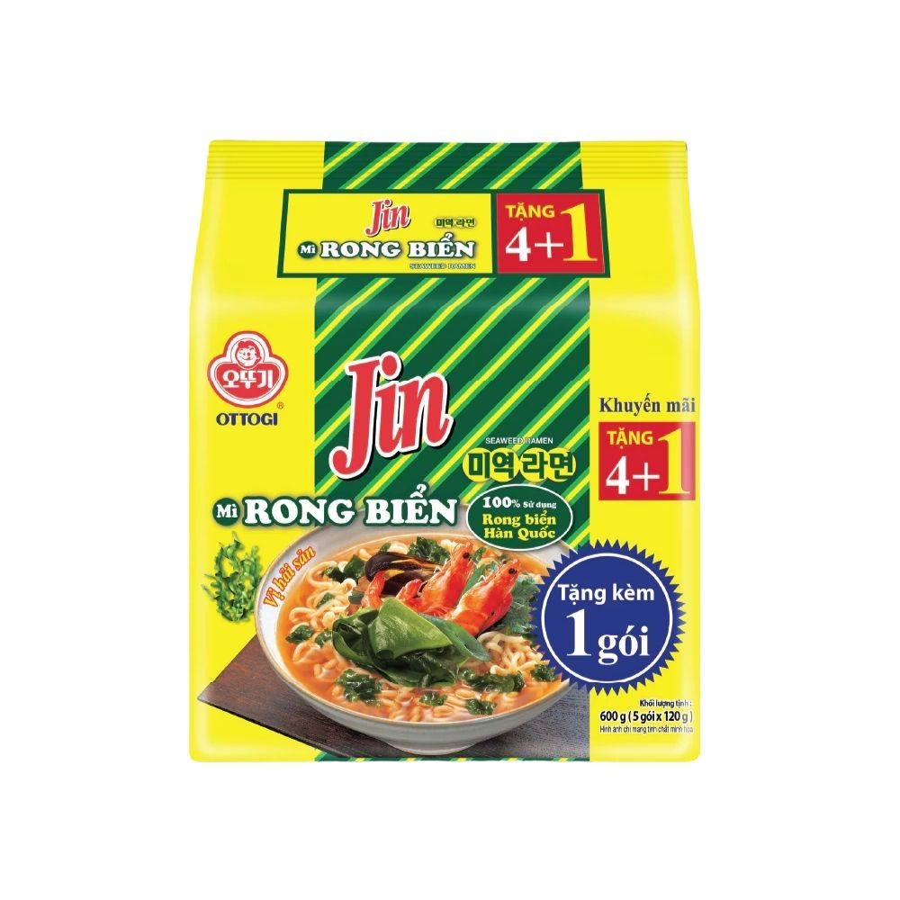 Lốc 4 gói mì rong biển Ottagi vị hải sản gói 120g - AEONESHOP