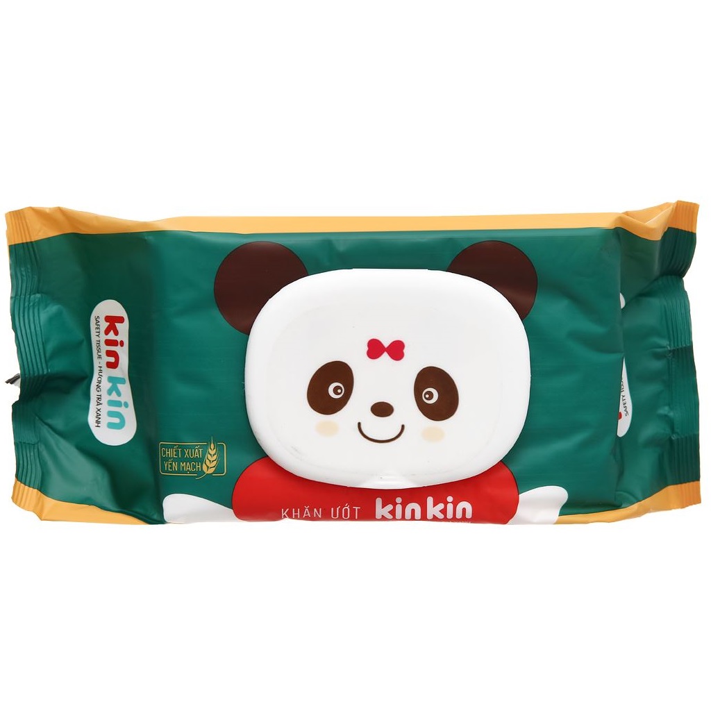 Ahh Kin Kin Khăn Ướt Kin Kin Hương Trà Xanh Hình Thú 100 Tờ