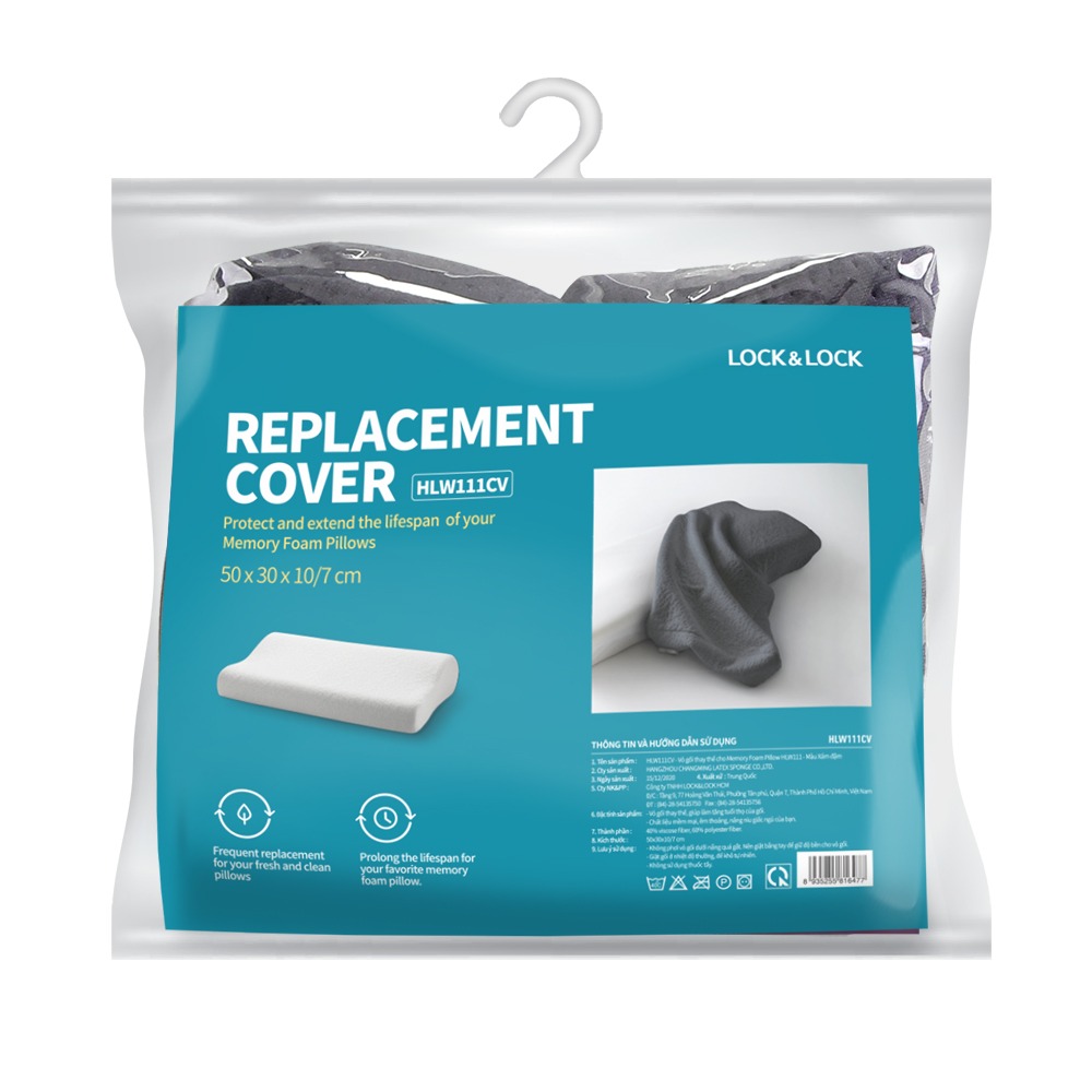 LocknLock Vỏ Gối Memory Foam Pillow Hlw Xám Đậm Mã HLW111CV
